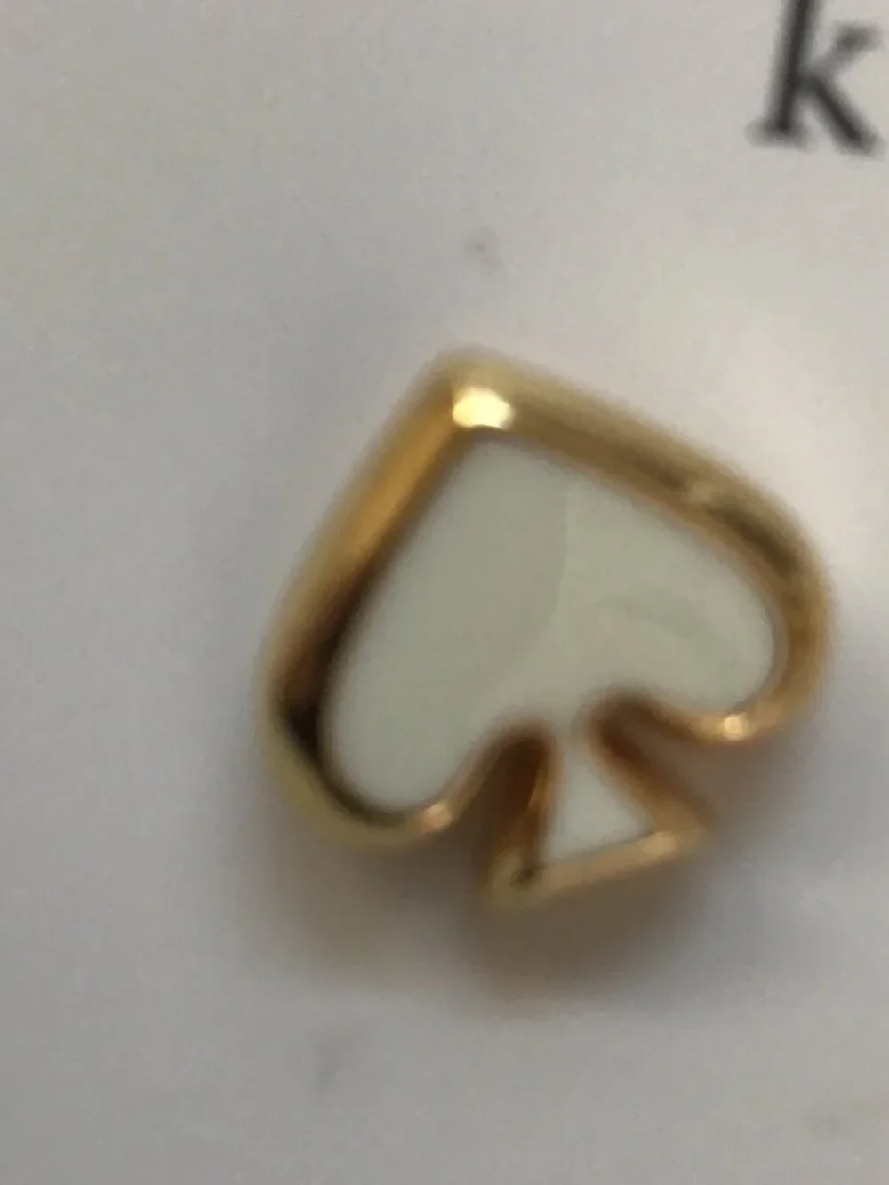 Kate Spade New White Spade Stud Earrings